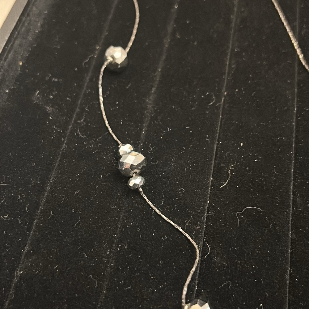 Elegant Silver Beaded Necklace - Picture 6 of 6